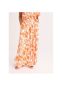 bonprix, Unisex, bonprix Maxirock aus Viskose, ausgestellte Passform, kn&ouml;chellang, bedruckt, wollwei&szlig;, mango floral, 42, Weiches Viskosematerial sorgt