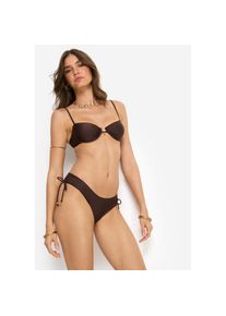 Lscn By Lascana, Unisex, LSCN by LASCANA Bikini-Hose &raquo;Sunny&laquo; in trendiger Glanzware, schwarz braun, 38, N-Gr, Trendige Glanzware