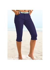 Beachtime By Lascana, Unisex, Beachtime by Lascana Caprihose &raquo;in 3/4-L&auml;nge perfekt f&uuml;r den Sommer&laquo; bequeme Sommerhose mit Elasthan, marine, 42, N-Gr, 