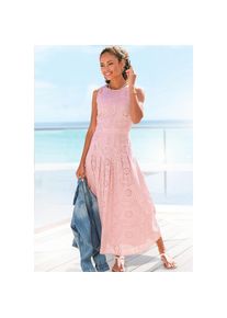 Buffalo, Unisex, Spitzenkleid &raquo;in Maxil&auml;nge mit modischer Lochstickerei&laquo; Ohne Taschen elegantes Sommerkleid, Maxikleid mit Stickerei, A-Linie, 