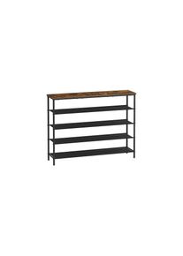 VASAGLE, VASAGLE Schuhregal &raquo;VASAGLE Schuhgestell 29 x 120 cm, Braun/Schwarz&laquo;, braun, schwarz, B/H/T: 29 cm x 120 cm x 88,5 cm