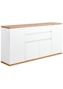 Xora Sideboard , Weiss, Eiche Artisan , Kunststoff , 5 F&auml;cher , 2 Schublade(n) Schubladen , 184x93x42 cm , Typenauswahl, Beim&ouml;bel erh&auml;ltlich, stehend , Kleinm&ouml;bel, Kommoden, Sideboards