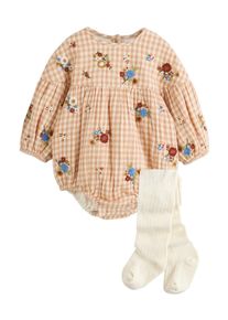 next Strampler M&auml;dchen Gr&ouml;&szlig;e 92 dunkelbeige / dunkelorange