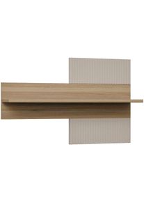 FORTE, FORTE Wandregal &raquo;Wandboard, Lamellenoptik, warme Holznuancen&laquo; B/H/T 100/63,4/21,9 cm, einfache Montage, mauvella eiche, kaschmir beige, 