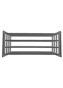 Schou, Schuhregal, schwarz, Kunststoff, Metall, B/H/T: 65 cm x 74 cm x 29 cm