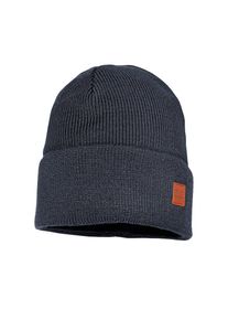 MaxiMo, Unisex, MaxiMo Beanie Strick, breiter Umschlag, gef&uuml;ttert, w&auml;rmend, weich, unifarben, blau, 53, M&uuml;tze mit dezentem Label von MaxiMo