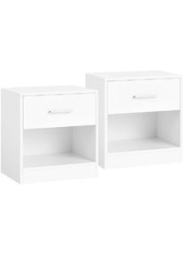 VASAGLE, VASAGLE Nachttisch &raquo;39 x 27,6 x 41 cm 2er Set&laquo;, wei&szlig;, B/H/T: 39 cm x 41 cm x 27,6 cm