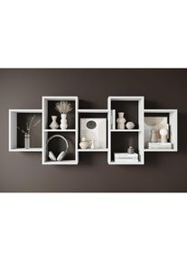 Home Affaire, Home Affaire Wandboard &raquo;Wandregal Trio&laquo; 1 Stk. tlg. Stell- oder H&auml;ngeregal, 10 offene F&auml;cher, flexibel montierbar, wei&szlig;, Holzwerkstoff, 