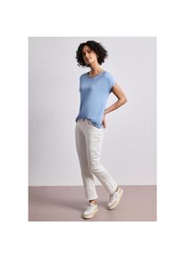 Street One, Unisex, Street One Shirttop unifarben, Sommershirt, in Strick-Optik, drift blau, 40, Shirttop f&uuml;r Unisex von Street One
