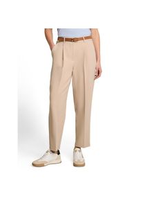 Tom Tailor, Unisex, Tom Tailor Bundfaltenhose &raquo;Barrel Leg&laquo; Sommerhose mit G&uuml;rtel, gravel beige, 38, L&auml;nge 28, Leichte Hose von Tom Tailor