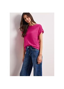 Street One, Unisex, Street One Shirttop Sommershirt mit Rundhals und Knopfdetails, magenta dream, 38, T-Shirt f&uuml;r Unisex von Street One