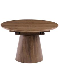P & B Esstisch , Walnussfarben , Holz, Holzwerkstoff , Esche , furniert , oval , konisch , 120x76x120-160 cm , ausziehbar , Esszimmer, Esstische, Holztisch, Esstische furniert