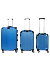 Novel Reisekofferset , Blau , Metall, Kunststoff, Textil , 3-teilig , 30x76x49 cm , Bsci , Zahlenschloss, 360&deg;-Rollensystem, Tragehenkel, Netzfach , Freizeit & Co, Reisekoffer & Taschen