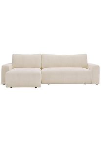 CARRYHOME Ecksofa , Creme , Kunststoff , F&uuml;llung: Schaumstoff , L-Form, einmalig seitenverkehrt montierbar, Ottomane links , 245x150 cm , Liegefunktion, Schlafen auf Sitzh&ouml;he, R&uuml;cken echt, haustierfreundlicher Bezug , Wohnzimmer, Sofas & Couches, Wohnlandschaften, Ecksofas