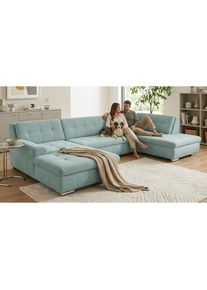 Goodproduct, GOODproduct Wohnlandschaft &raquo;Torrnby 360 x 201 cm, mit Steppungen, modern & stabil&laquo; mit Schlaffunktion, U-Form, aus Pet Friendly Bezug, 