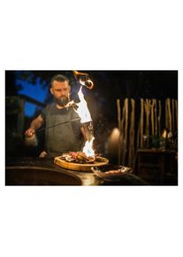 Ackerman Support pour grillades &raquo;Forged BBQ Flambadou aus Gusseisen mit Olivenholzgriff&laquo; acier fonte