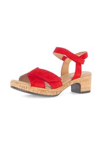 Gabor, Unisex, Sandalette &raquo;Kreta&laquo; Blockabsatz, Plateau, Sommerschuh mit zwei Klettverschl&uuml;ssen, G-Weite, rot, 40, Sandalette mit modischer 