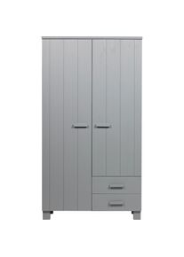 Woood, Woood Garderobenschrank &raquo;Dennis FSC -Kiefernholz geb&uuml;rstet lackiert, H 202 x B 111 x T 55 cm&laquo; Wandbefestigung empfohlen, mit Wasserlack 