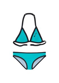 Bench., Unisex, Triangel-Bikini mit Logoprint an Top und Hose, t&uuml;rkis, schwarz, 170/176, N-Gr, Logoprint am Top und hinten auf der Hose