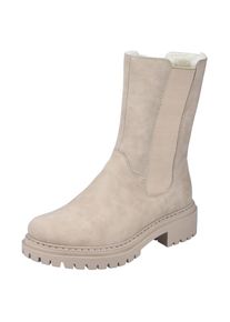 Rieker, Unisex, Chelseaboots Stiefelette, Boots mit breitem Stretch an der Seite, creme, 40, Winterstiefelette mit Reissverschluss innen
