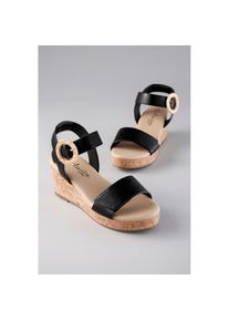 Aniston Shoes, Unisex, Aniston SHOES Plateausandale Sommerschuh, Sandalette - NEUE KOLLEKTION, schwarz, 39, Sommerschuh mit praktischen Klettriemchen