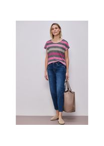 Street One, Unisex, Street One Shirttop mit Streifen Muster, espresso braun, 40, Top f&uuml;r Unisex von Street One