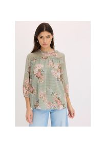 Bonprix, Unisex, bonprix Tunika eleganter Stil, ausgestellte Passform, mit 3/4-&Auml;rmeln, hellschilf gebl&uuml;mt, 52, Ausgestellte Passform sorgt f&uuml;r 