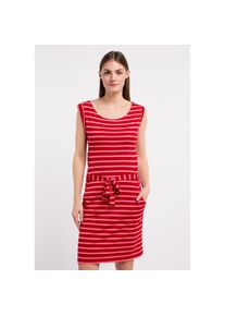 Ragwear, Unisex, Minikleid &raquo;TAGG STRIPES&laquo; 2 tlg. Eingrifftaschen Fliessende Viskosemischung mit Streifen und Bindeband, rot, S, N-Gr, Sommerkleid mit 