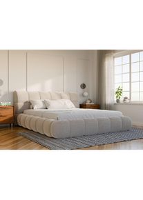 Chameo Polsterbett , Beige , Textil , Birke , Schichtholz , 180x200 cm , Bettkasten, gepolstertes Kopfteil, In verschiedenen Gr&ouml;ssen erh&auml;ltlich , Schlafzimmer, Bett, Polsterbetten