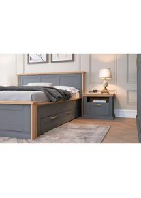 GOODproduct Console de nuit &raquo;Tara, im klassischen Landhausstil, FSC-zertifiziert&laquo; 1 compartiment ouvert et 1 tiroir avec poign&eacute;e m&eacute;tal, fonction soft-