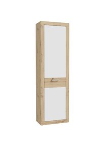 FORTE, FORTE Garderobenschrank &raquo;Baccio&laquo; B/H/T ca. 58,3x33,81x96,8 cm, Garderobenschrank, Rahmenoptik, Keiderstange, artisan eiche, wei&szlig;, Holzwerkstoff