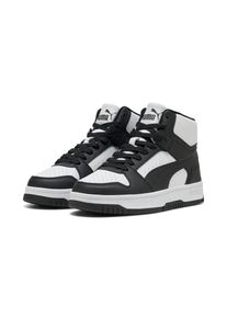 Puma, Unisex, Puma Sneaker &raquo;REBOUND SLAM MID JR&laquo;, Puma wei&szlig;, Puma schwarz, 38,5, Kn&ouml;chelhohe Form f&uuml;r zus&auml;tzlichen Halt