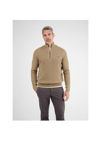 Lerros, Unisex, Lerros Strickpullover mit Troyer-Reissverschluss, Stehkragen, light coffee, L, Troyer in Strick-Optik von Lerros