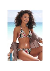 Lascana, Unisex, Lascana Bikini-Hose &raquo;Salsa&laquo; mit Zierringen und tollem Blumenprint, schwarz bedruckt, 42, N-Gr, Blumenprint - jedes Teil ein Unikat