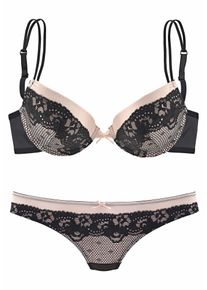 Melrose W&auml;sche-Sets Damen Gr&ouml;&szlig;e 80 ros&eacute; / schwarz