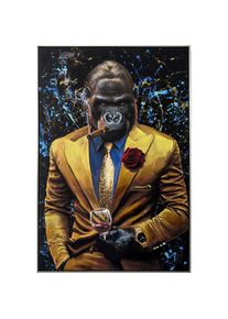 Gicl&eacute;e , Anthrazit, Currygelb , Holz , 82.5x122.5x4.5 cm , Bilder & Rahmen, Bilder, Wandbilder