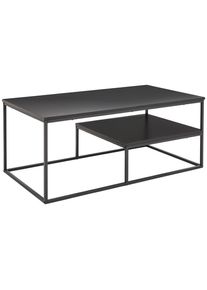Mid.you Couchtisch , Schwarz , Metall, Holzwerkstoff , rechteckig , Flachrohr , 60x45x110 cm , Bsci , einfacher Aufbau , Wohnzimmer, Wohnzimmertische, Couchtische, Couchtische Metall