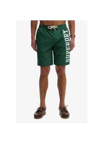 Superdry, Unisex, Badeshorts &raquo;LOGO 19 BOARDSHORT&laquo; lockere Passform, bedruckte Optik, aus Polyester, hunter gr&uuml;n, L, N-Gr, Badeshorts von Superdry f&uuml;r 