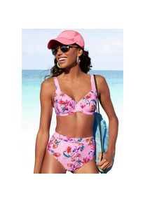 Sunseeker, Unisex, Highwaist-Bikini-Hose &raquo;Modern&laquo; mit floralem Design, rosa, bedruckt, 38, N-Gr, Mit modernem Blumenprint