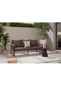 Ambia Garden Loungesofa , Anthrazit , Holz, Metall , Akazie , massiv , 190x75.5x73 cm , Gartenm&ouml;bel, Loungem&ouml;bel, Outdoor-Sofas