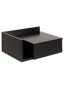 Actona Group, ACTONA GROUP Nachttisch &raquo;Ashlan Nachtkommode&laquo; Nachtschrank, wandmontiert, 1 Schublade, 1 Fachboden, Metallschienen, schwarz, B/H/T: 40 