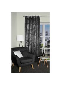 Home Wohnideen, Home Wohnideen Verdunkelungsvorhang &raquo;CORDELIA&laquo; Multifunktionsband 1 Stk. tlg. Feder Motiv, silber, Polyester, Polyester