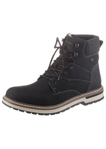 Rieker, Unisex, Schn&uuml;rstiefel mit -TEX Ausstattung, schwarz, grau, 42, Winterstiefel mit Schn&uuml;rung und Reissverschluss f&uuml;r leichten Einstieg
