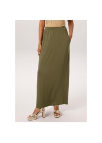 Aniston Casual, Unisex, Aniston CASUAL Maxirock im Marine Look, khaki, 40, Unisexrock aus elastischer Jersey Qualit&auml;t
