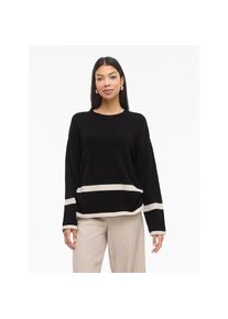 Vila, Unisex, Rundhalspullover &raquo;VIRIL O-NECK OVERSIZE L/S KNIT TOP- NOOS&laquo; Materialmix, oversize, schwarz stripes:slnm, M, Pullover von Vila