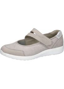 Waldl&auml;ufer Waldl&auml;ufer, Unisex, Riemchenballerina &raquo;K-IRA Soft&laquo; Schlupfschuh mit Klettriegel, Bequemschuh, K-Weite, hellgrau, silberfarben, 6,5, Ballerina in 
