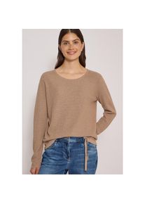 Cecil, Unisex, Rundhalspullover Feines Waffelstrukturmuster, creamy mocha melange, L (42), Pullover f&uuml;r Unisex von Cecil
