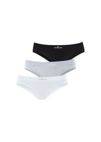 Copenhagen Studios, Unisex, Bikinislip &raquo;mit Logodruck am Bund&laquo; 3er-Pack, aus softer Bio-Baumwollqualit&auml;t, schwarz, wei&szlig;, grau meliert, S (36), Breiter