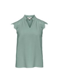 Only, Unisex, Only Shirttop &raquo;ONLPLOY METTE SL LACE V-NECK TOP WVN&laquo; Kunstfaser, regular fit, V-Ausschnitt, jadeite, S, Blusentop von Only
