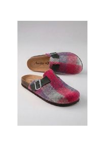 Aniston Shoes, Unisex, Aniston SHOES Clog Schlupfschuh, Hausschuh mit verstellbarer Schnalle - NEUE KOLLEKTION, lila kombiniert, 40, Klassischer Clog 